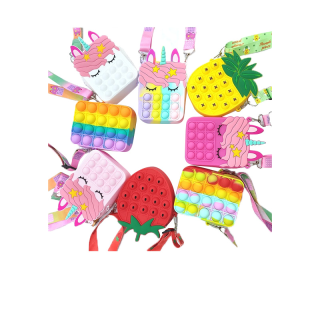 โปรโมชั่น : กระเป๋าสะพายข้าง ยูนิคอร์น กระเป๋าใส่เหรียญ พร้อมบับเบิลยางกด สำหรับเด็กผู้หญิง