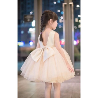 ชุดใส่ออกงานเด็กผู้หญิงสีแชมเปญ/ชุดสวยเด็กออกงาน