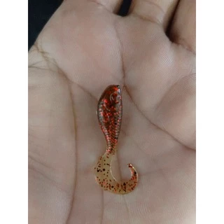 ปลายางหางหนอนซุปเปอร์จิ๋ว(ทรงอ้วน)3.5cm.0.7g.งานเก็บตกกระพงแพ็ค6ตัวและ10ตัว