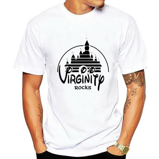 [S-5XL]เสื้อยืด พิมพ์ลาย Virginity Rocks สีดํา สําหรับผู้ชาย