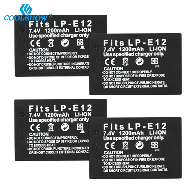 LP-E12 LPE12 E12 Camera Battery for Canon EOS M M10 M50 M100 100D Rebel SL e12 EOS Kiss X7 1200mah Batteries WNAP