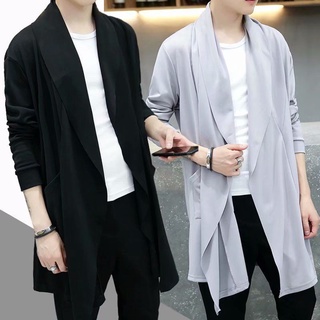 เสื้อโค้ทยาวถึงเข่า สไตล์เกาหลี แฟชั่นฤดูใบไม้ผลิ และฤดูร้อน สําหรับผู้ชาย และนักเรียน