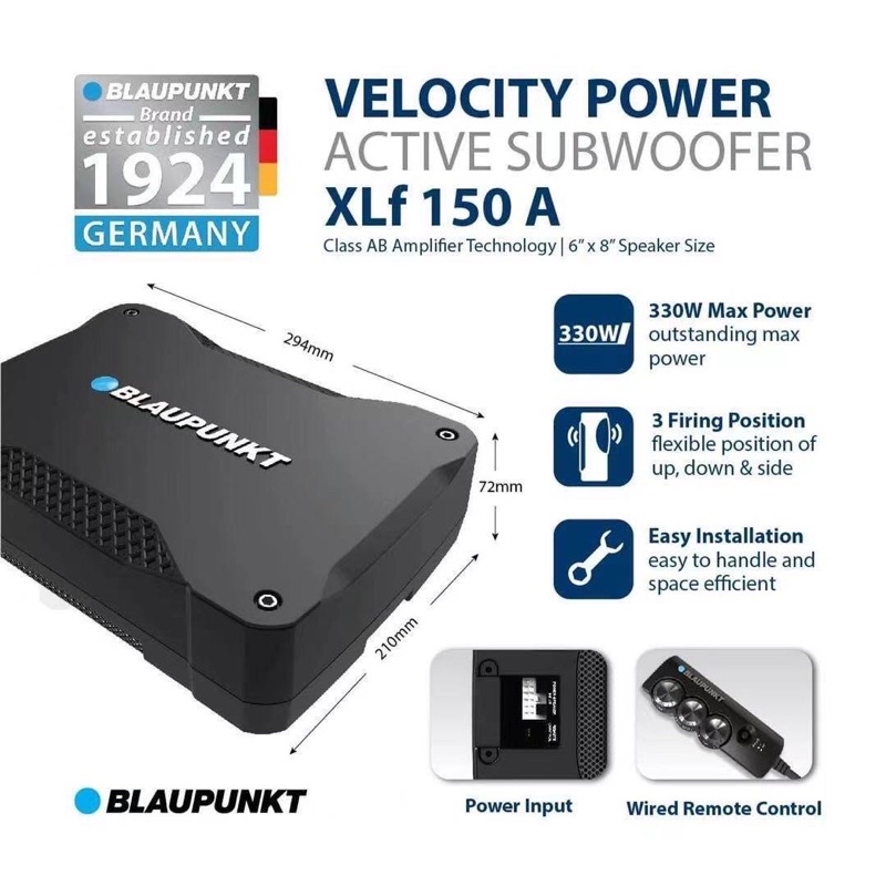 BLAUPUNKT รุ่น XLf 150A ซับบ็อกซ์ SUBBOX กำลังขับสูงสุด 330W Maximum Output