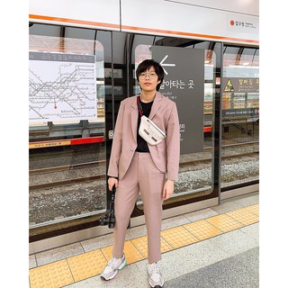 TMR - Latte brown suit set