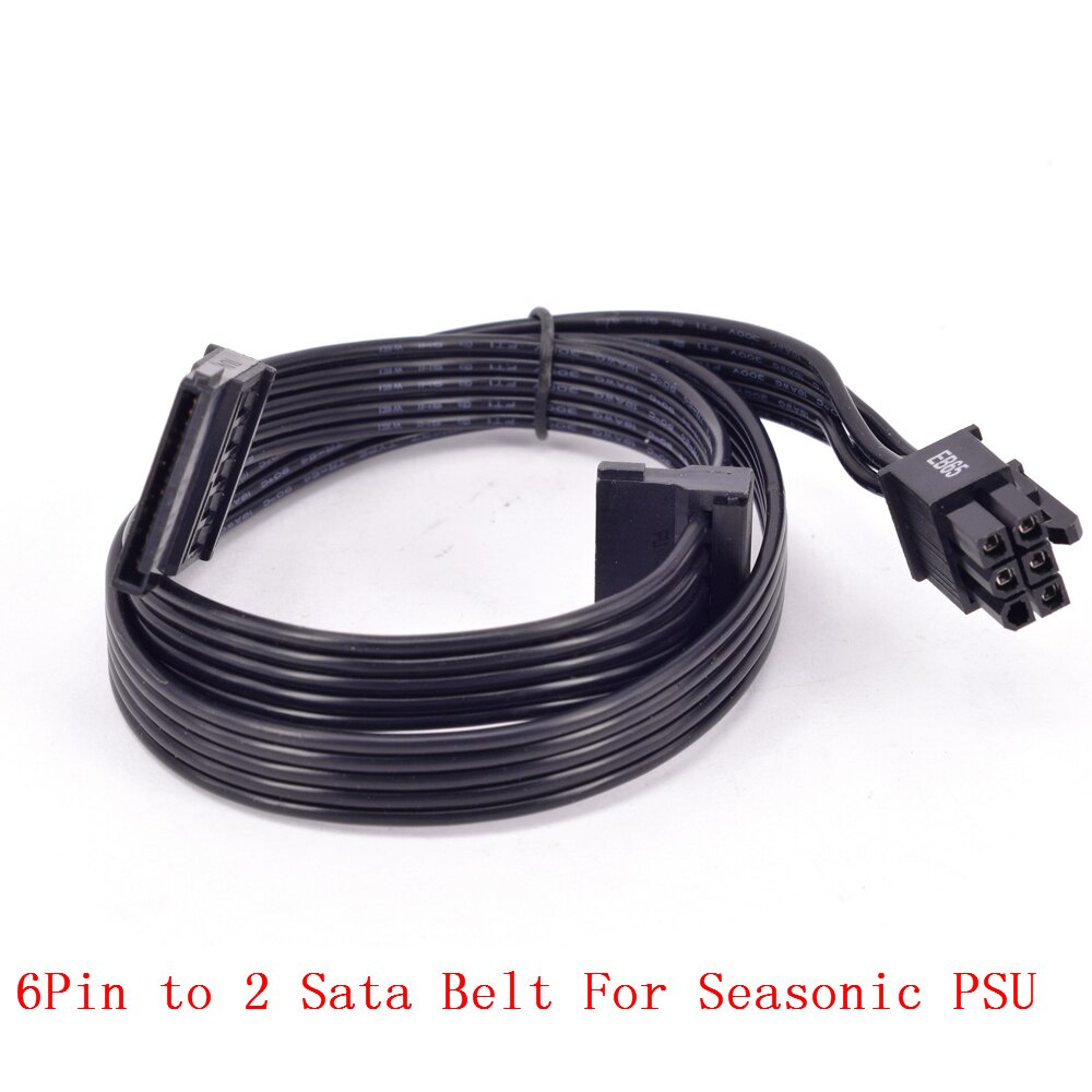 6Pin to 2 สายแหล่งจ่ายไฟ SATA สําหรับ Seasonic KM3 M12II Series FOCUS Gold Platinum Series