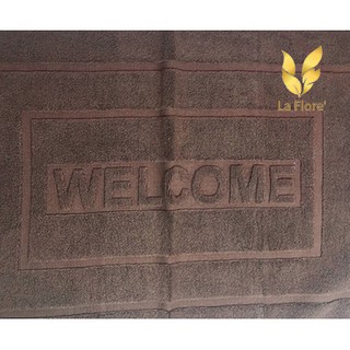 SP Luxury ผ้าขนหนูเช็ดเท้าสีเทาทอลาย Welcome 8 ปอนด์ ขนาด 19"x30" พรีเมี่ยมเกรด