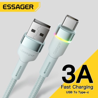 สายชาร์จโทรศัพท์มือถือ usb type c 3A LED รองรับ FCP QC ชาร์จเร็ว สําหรับ Xiaomi Huawei Android