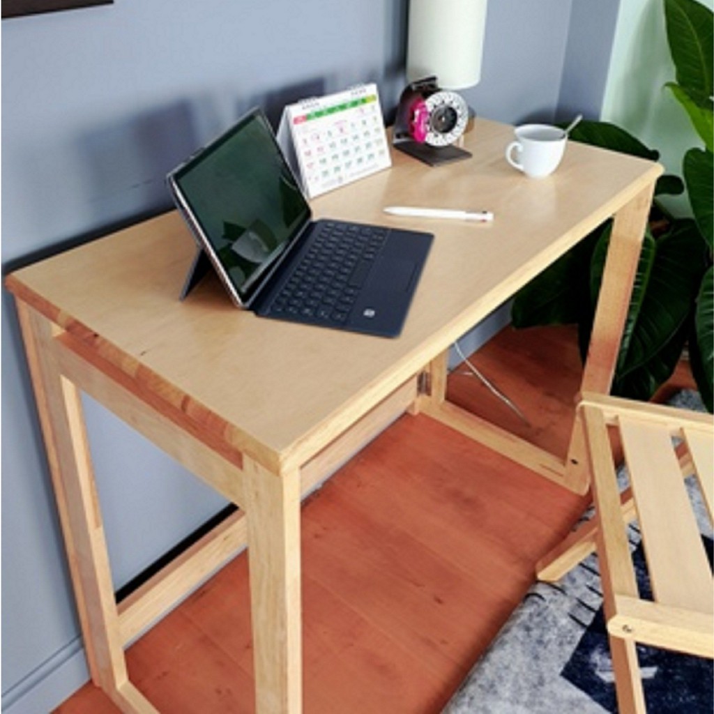 โต๊ะทำงาน โต๊ะเขียนหนังสือ โต๊ะคอมพิวเตอร์  D-497 ทำจากไม้ยางพารา ( มี 2 สีให้เลือก )