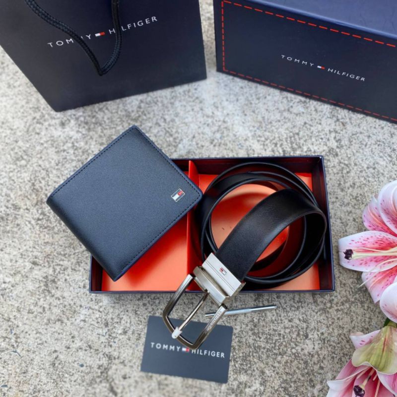 ส่งฟรี Set เข็มขัด & กระเป๋าสตางค์ Tommy Hilfiger ผู้ชาย สีดำ น้ำตาล ของขวัญ สุดคุ้ม