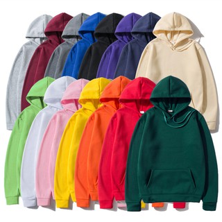สังคม Hoodie Mens Pure Color Trend Hoodie เสื้อกันหนาวสไตล์เกาหลี