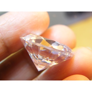 CZ คิวบิกเซอร์โคเนีย เพชรรัสเซีย Cubic Zirconia รูปทรงกลม 50 กะรัต ( 1เม็ด) WHITE American diamond stone