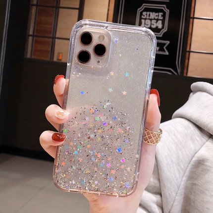 เคสโทรศัพท์มือถือแบบนิ่ม ใส ประดับเลื่อมกลิตเตอร์ ระยิบระยับ แฟชั่นหรูหรา สําหรับ iPhone 16 15 Pro Max Plus 11 12 13 14 Pro Max XR XS 7 8 Plus Mini