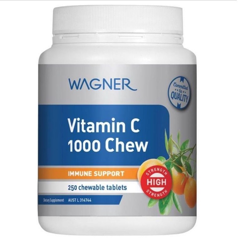 พร้อมส่ง❗Wagner Vitamin C วิตามินซี 1,000mg Chewable เคี้ยว 250 Tablets เม็ด