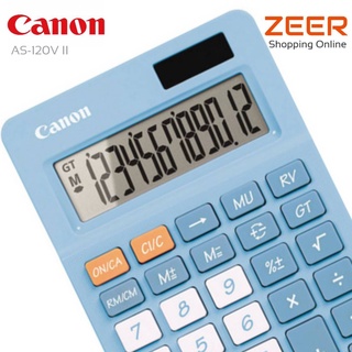 เครื่องคิดเลข แคนนอน Canon Desktop Calculator รุ่น AS-120V II  คุณสมบัติ - เครื่องคำนวณแบบตั้งโต๊ะ จอภาพ LCD ขนาดใหญ่