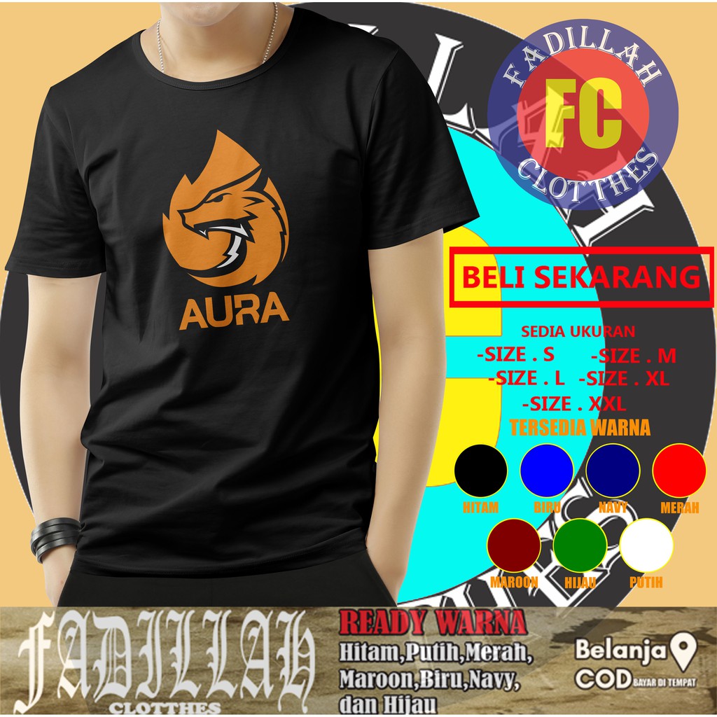 เสื้อยืด Aura Esport เสื้อผ้าเกมโลโก้