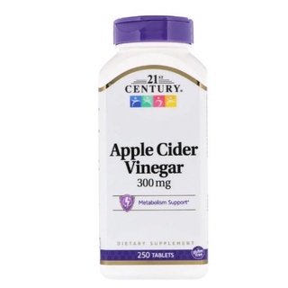 ((พร้อมส่ง))21St Century Apple cider vinegar 300 mg.250 เม็ด