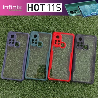 เคส ขอบนิ่ม มุมกันกระแทก ปกป้องกล้อง ฝาหลังใส  (คละสี) สำหรับ Infinix Hot 11S