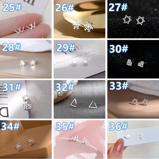 COCOJEWELRY เครื่องประดับ ต่างหูสตั๊ด เงิน 925 สไตล์เกาหลี สําหรับผู้หญิง