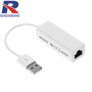 อะแดปเตอร์เครือข่ายอีเธอร์เน็ต Usb 2.0 เป็น Rj45 Lan 10 100Mbps Win7 สําหรับคอมพิวเตอร์