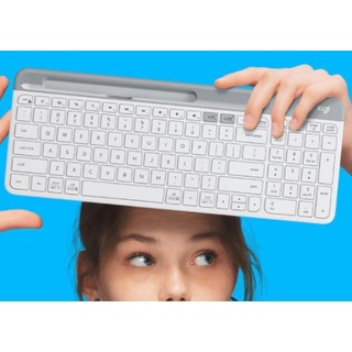 Logitech New (แป้นพิมพ์ไม่มีภาษาไทย) K580 Slim Multi-Device Wireless Keyboard for computers, phones or tablets (Eng Keyc