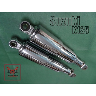 SUZUKI K125 ABSORBER REAR SHOCK "CHROME" SET (H. 4 cm W. 4.5cm L. 315cm)  // โช๊คหลัง ชุบโครเมี่ยม สินค้าคุณภาพดี