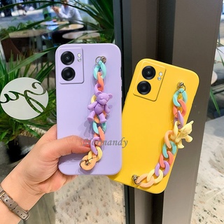 Ready Stock เคสโทรศัพท์ New Handphone Case OPPO A17 A77s A77 5G A57 4G 2022 Colorful Colors Skin Feel Phone Casing TPU Softcase with Fashion Rainbow Bracelet Protection Shockproof Back Cover เคส