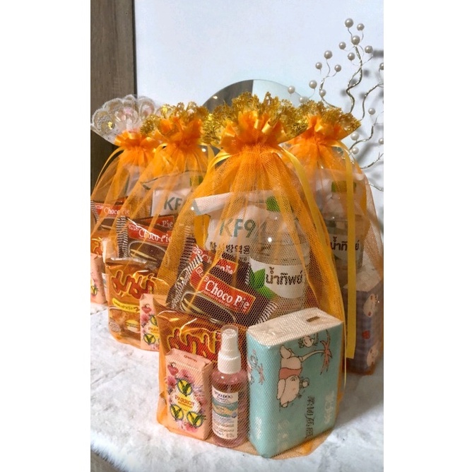 ขายถุงสังฆทาน ถุงผ้าใส่บาตรถวายพระ  ตาข่ายโปร่งหูรูด