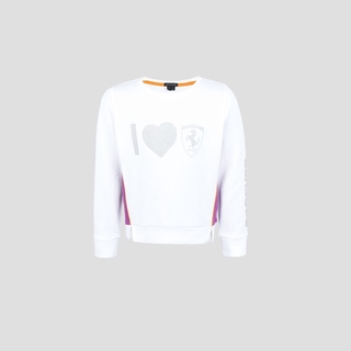 FERRARI เฟอร์รารี่ เสื้อยืดแขนสั้น รุ่น GIRL I LOVE FERRARI C-NECK SWEATER WHT 2Y