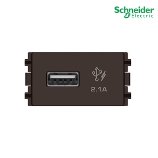 Schneider Electric เต้ารับ USB 2.1A ขนาด 1 ช่อง สีน้ำตาล รุ่น ZENcelo - 8431USB_BZ ชไนเดอร์