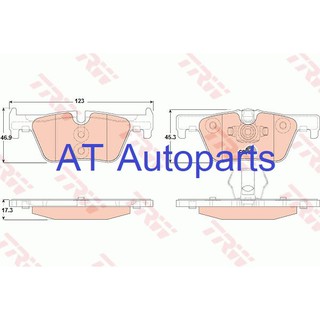 ผ้าเบรคหลัง BMW S4 F32/F33/F82 425D XDrive 2014 GDB1919 TRW