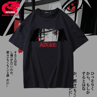 ผ้าฝ้ายแท้เสื้อยืดแขนสั้น ผ้าฝ้ายแท้ พิมพ์ลายการ์ตูนนารูโตะ Kakashi Ske Itachi แฟชั่นฤดูร้อน สําหรับผู้ชายS-4XL