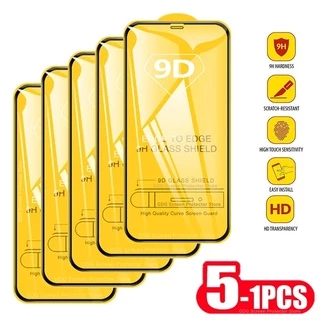 5PCS 9D ฟิล์มกันรอย for Iphone 11 13 14 16 17 Pro Max 15 12 XR 7 8 Plus X Xs SE 6 6s 13 Mini 16promax Air ฟิล์มกระจก