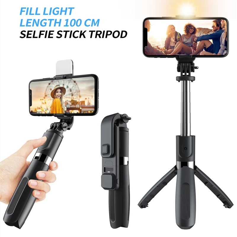 Selfie Stick Tripod L02s Wireless Bluetooth Selfstick Monopod with Fill