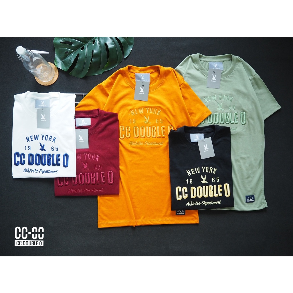 เสื้อยืดแขนสั้นงานปัก-งานป้าย CC-OO Cotton ใส่ได้ชาย/หญิง (SMLXL) No.64