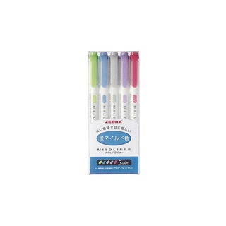 ZEBRA MILDLINER PASTEL HIGHLIGHTER PEN SET ( 5 COLORS)