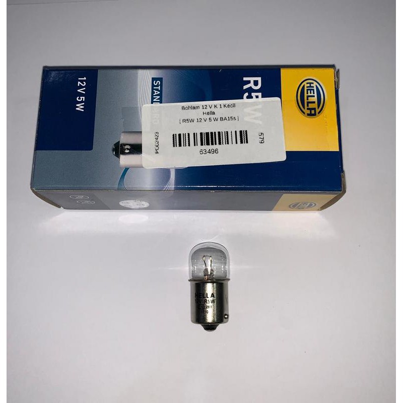 Hella R5W 12V K 1 หลอดไฟ 12V 5 W ขนาดเล็ก -63496