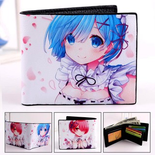 Rem Ram การ์ตูนสี 3D ย่อหน้าสั้น ๆ กระเป๋าสตางค์หนัง