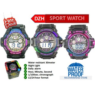 ใหม่!! DZH นาฬิกาข้อมือผู้ชาย กันน้ำ100% sportwatch นาฬิกากีฬา ระบบดิจิตอล กันน้ำ30เมตร RC778/2