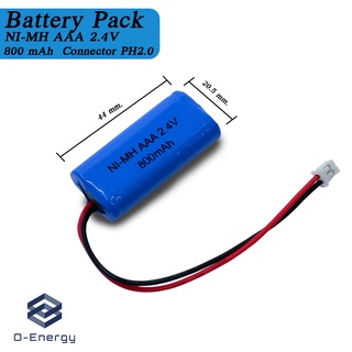 Battery Pack NI-MH AAA 2.4V  800 mAh  Connector PH2.0 2Pin