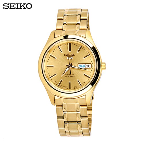Seiko 5 Sports Automatic นาฬิกาข้ิอมือผู้ชาย Men Watch Gold สายสแตนเลส รุ่น SNKM52K1
