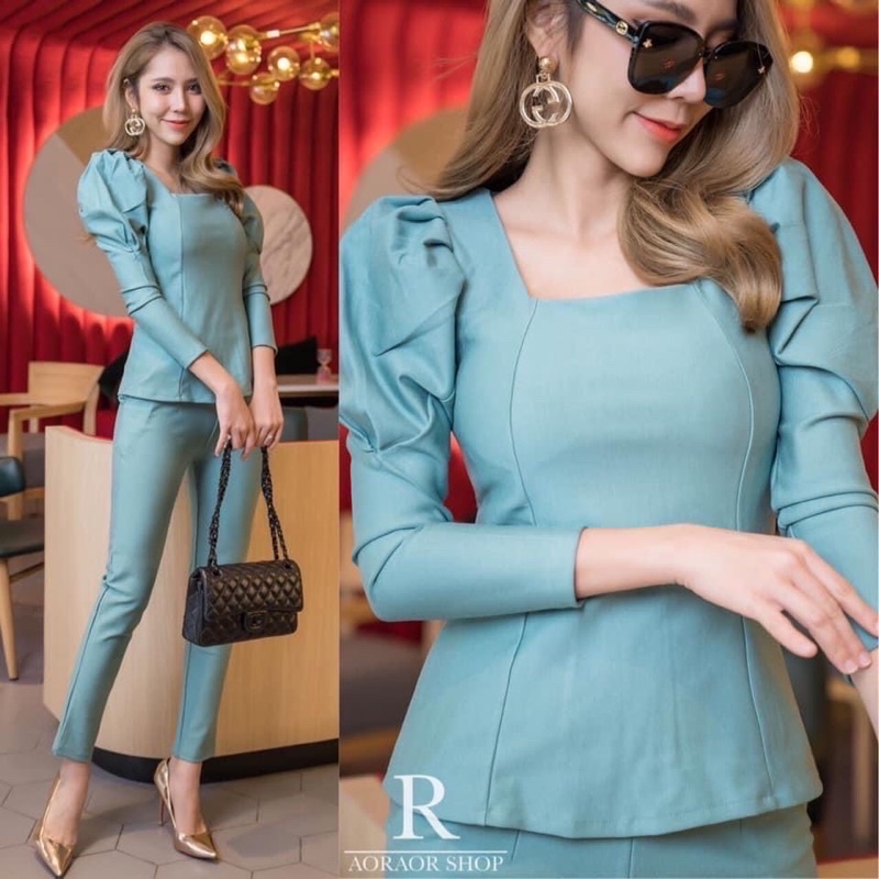 Tw เซทเสื้อคอเหลี่ยม  กางเกงขายาว - รูปที่ 4