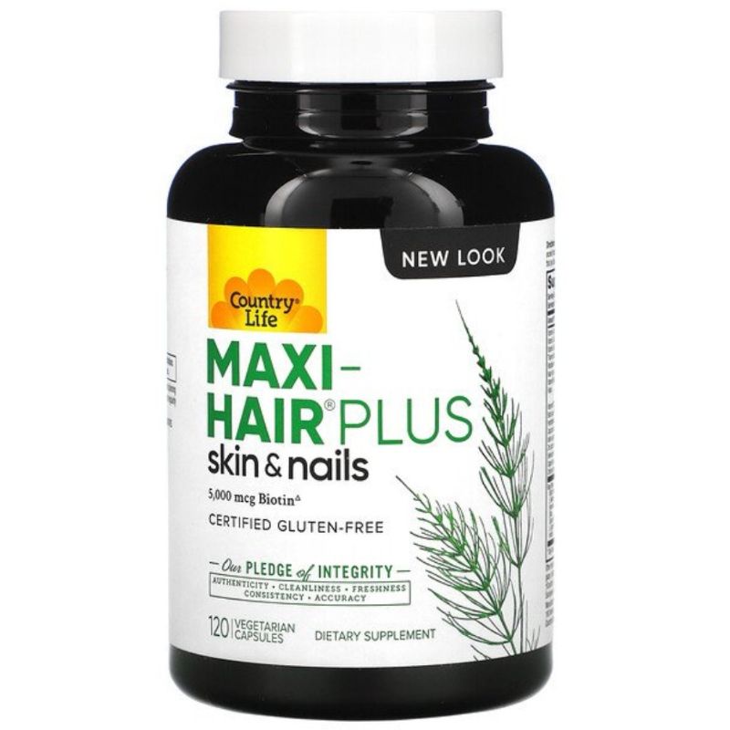 Country Life, Maxi Hair Plus, 5,000 mg, 120 Vegetarian Capsules