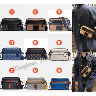 Coach 69333 91460 89084 768 960 765 Academy Crossbody Horse Carriage Varsity Bag Men Sling Beg ซื้อทันที เพิ่มลงในรถเข็น
