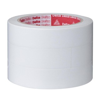 เทปเยื่อกาว 2 หน้า 24มม.x20 หลา (แพ็ค3ม้วน) สีขาว เดลต้า Adhesive Tape, 2-sided, 24mm.x20yards (Pack 3 Rolls) Delta Whit