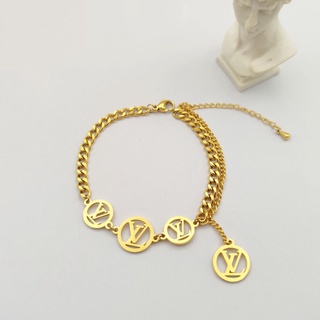 แก้วน้ํา | สร้อยข้อมือ ประดับพู่ พิมพ์ลายตัวอักษร แบบกลวง | สร้อยข้อมือ เชือกทอง 18k | อุปกรณ์เสริมสุภาพสตรี | สแตนเลส | เหล็กไทเทเนียม | สร้อยข้อมือแฟชั่น