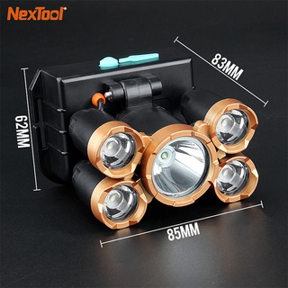 NexTool 3/5ไฟ ไฟฉายคาดหัว LED แรงสูง ไฟฉายกันน้ำได้ แสงปรับได้4ระดับ ไฟฉายตกปลา ไฟฉายเดินป่า ไฟฉายชาร์จไฟบ้าน ไฟฉายแรงสูง หรี่แสงไฟ ไฟฉายพกพา