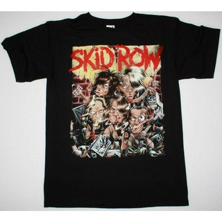 SKID ROW B SIDE OURSELVES 92 SKIDROW MOTLEY CRUE GLAM METALใหม่เสื้อยืดสีดำ