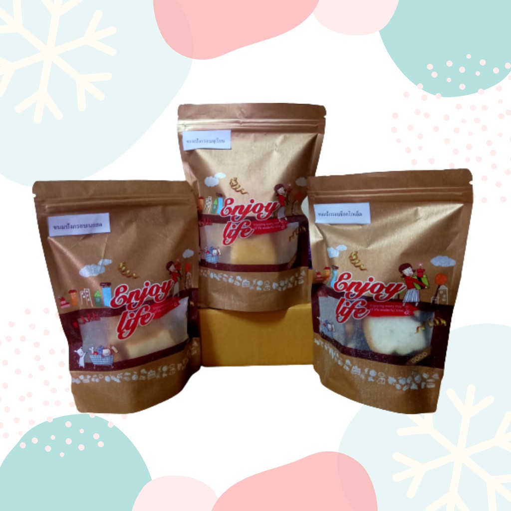 (ใส่โค้ด JULY77 ลดเพิ่ม 40%) ขนมปังกรอบแพค 3 ซอง 3 รสชาติ