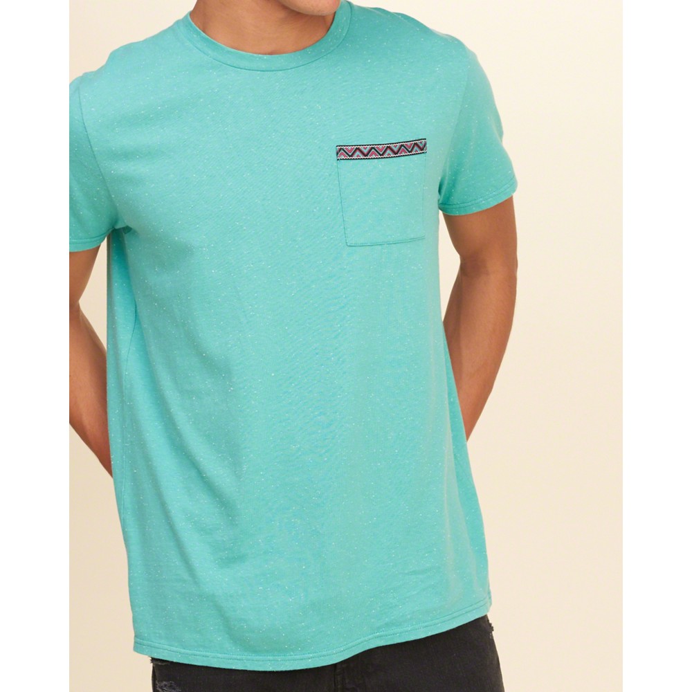 เสื้อยืดกระเป๋าพื้นผิว Hollister ของแท้ส่งออกสําหรับผู้ชาย