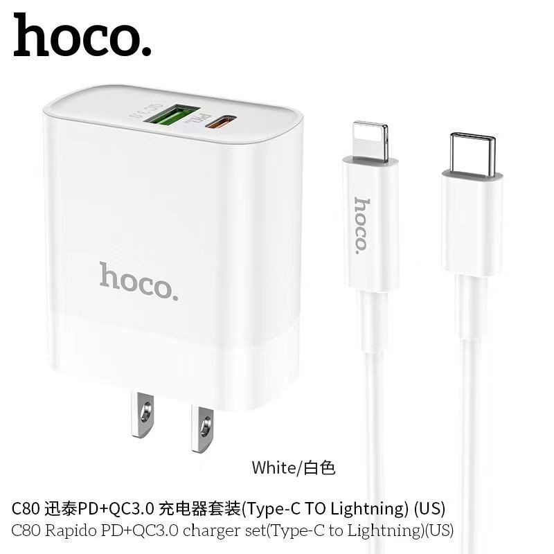 Hoco C80 PD/TypeC to iphone/TypeC to TypeC แท้100%